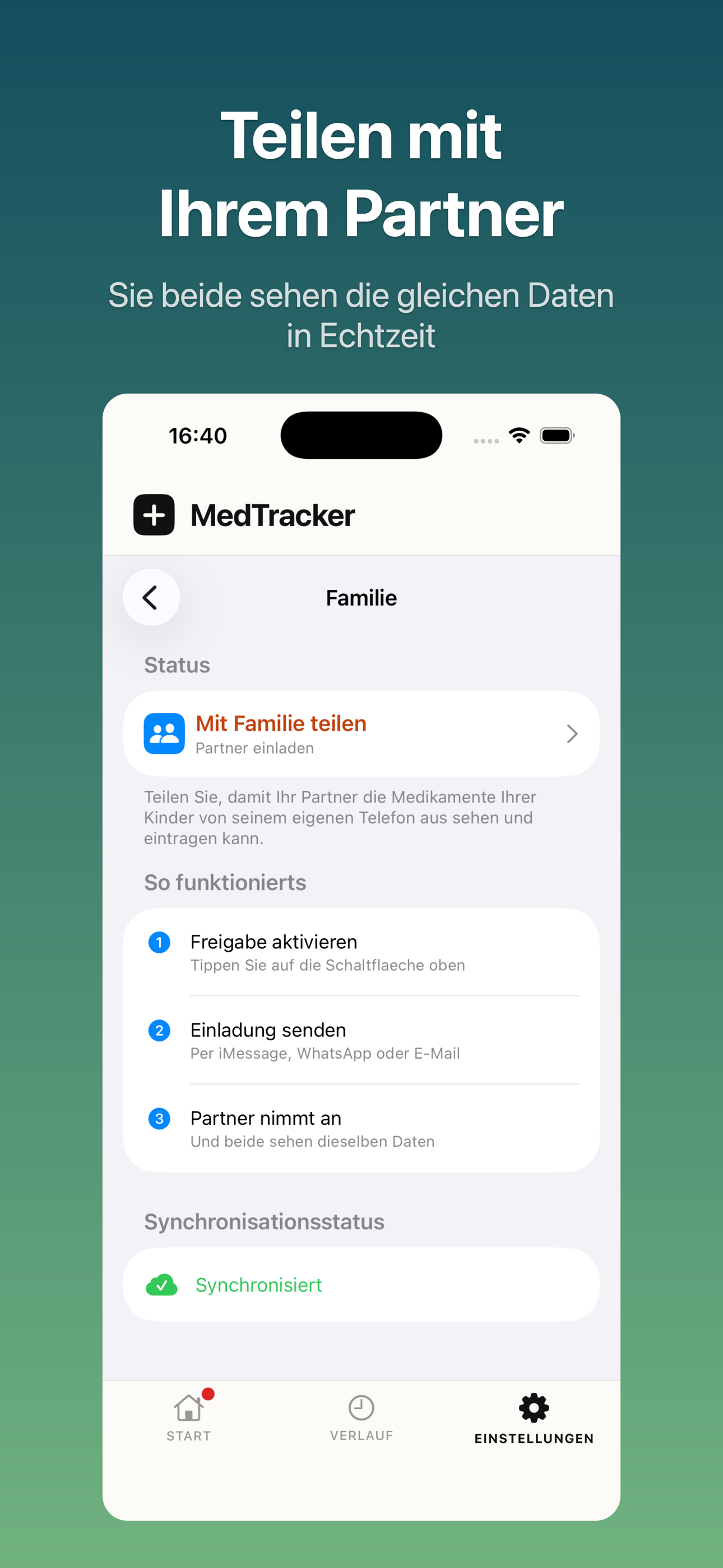Mit Familie teilen